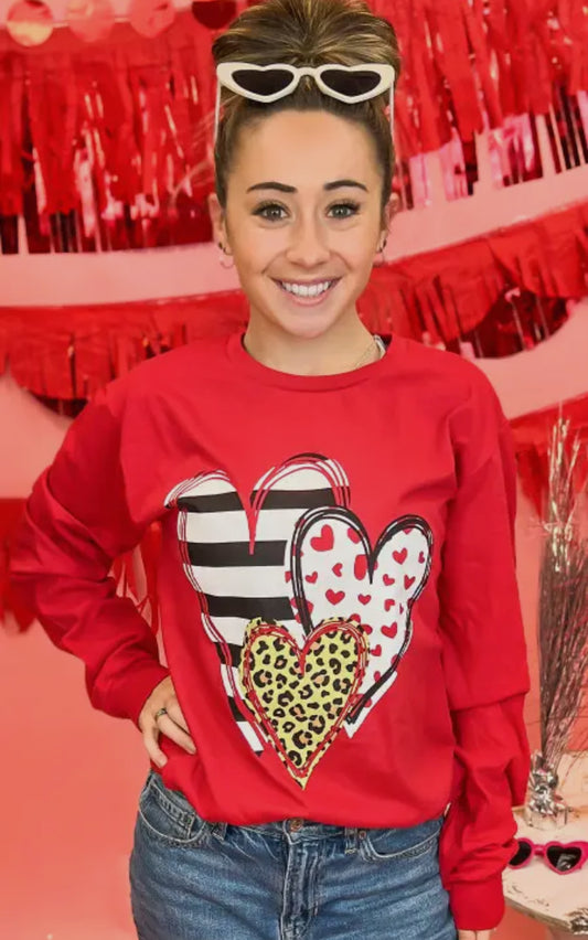 Doodle Heart Valentine Long Sleeve