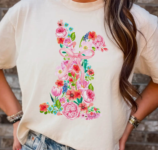 Floral Easter Bunny Tee