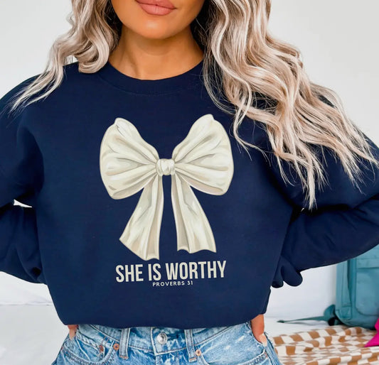 She Is Worthy Sweatshirt